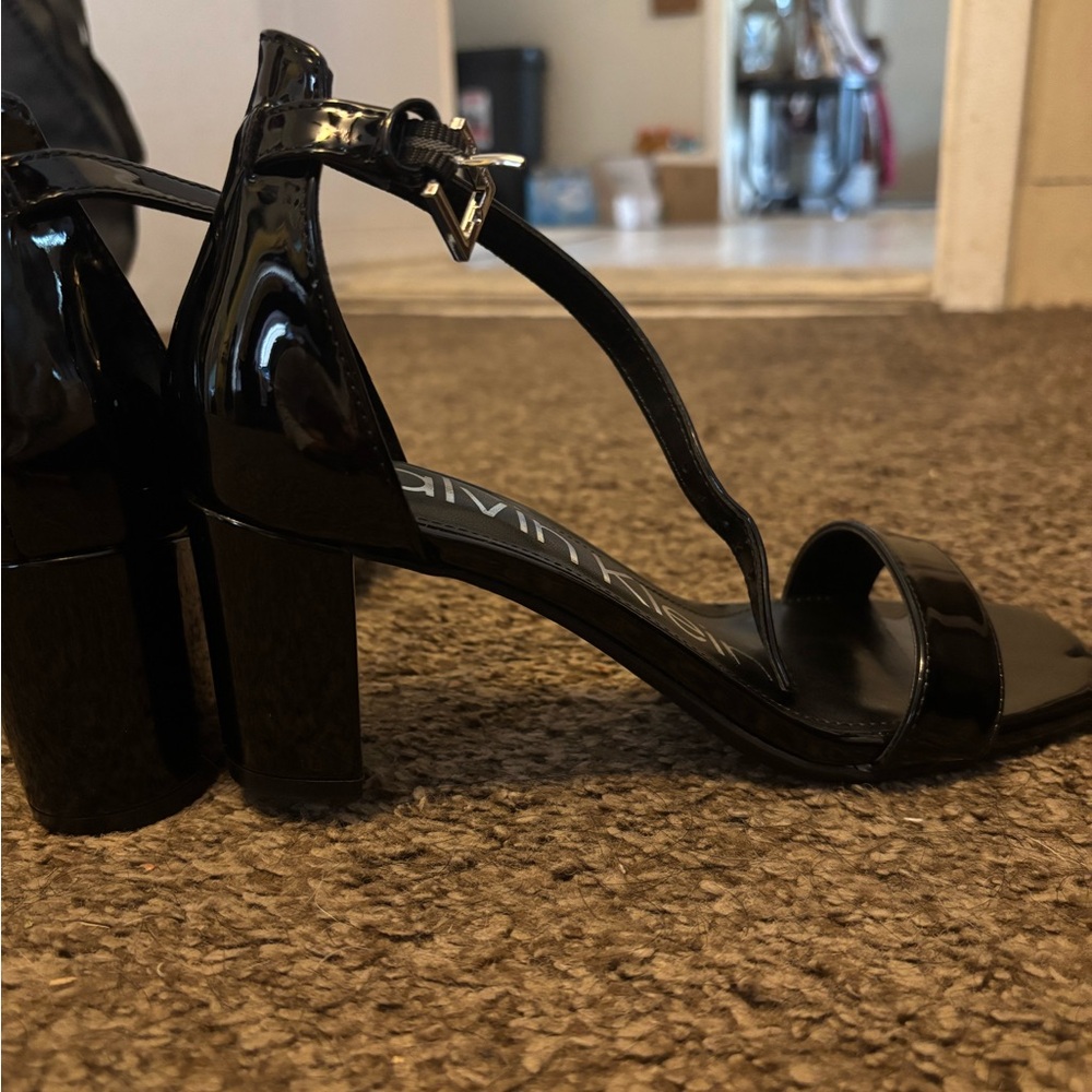 Calvin Klein Black Stiletto Heels with Ankle Strap - Picture 6 of 6